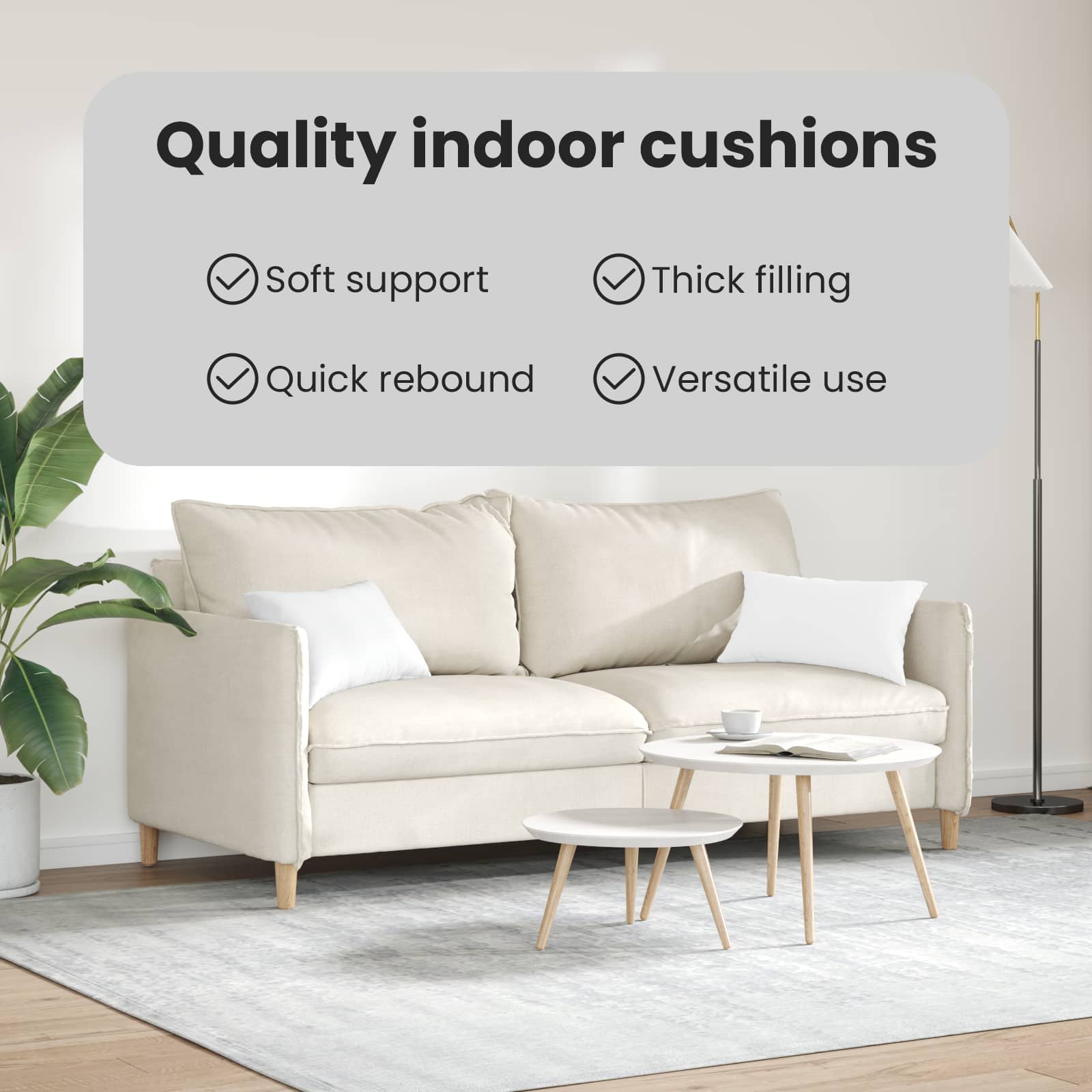 Sofa Pagalvės 2 pcs Balta 50 x 30 cm audinys