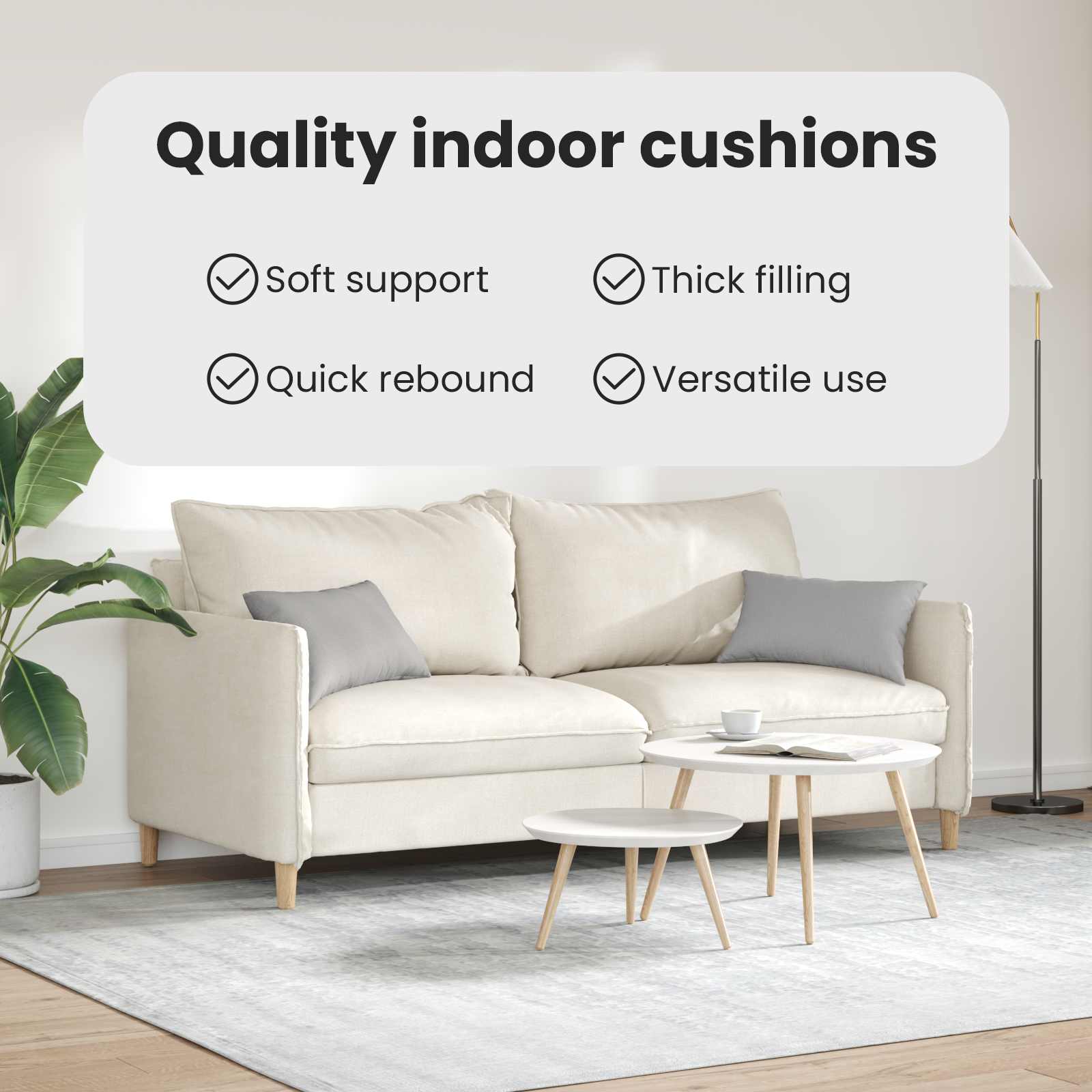 Sofa Pagalvės 2 pcs Debesų pilka 50 x 30 cm audinys