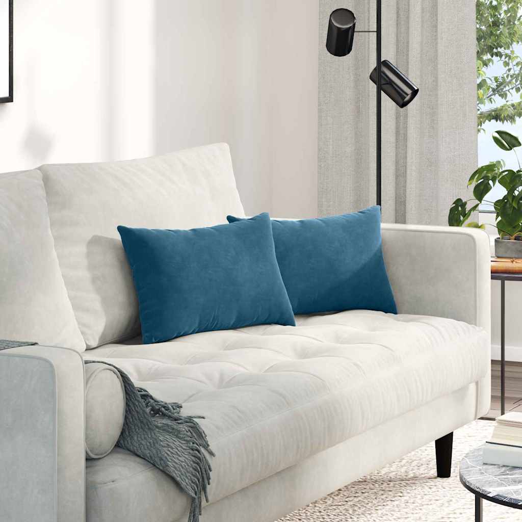 Sofa Pagalvės 2 pcs Mėlyna 50 x 30 cm Kordūrinis audinys