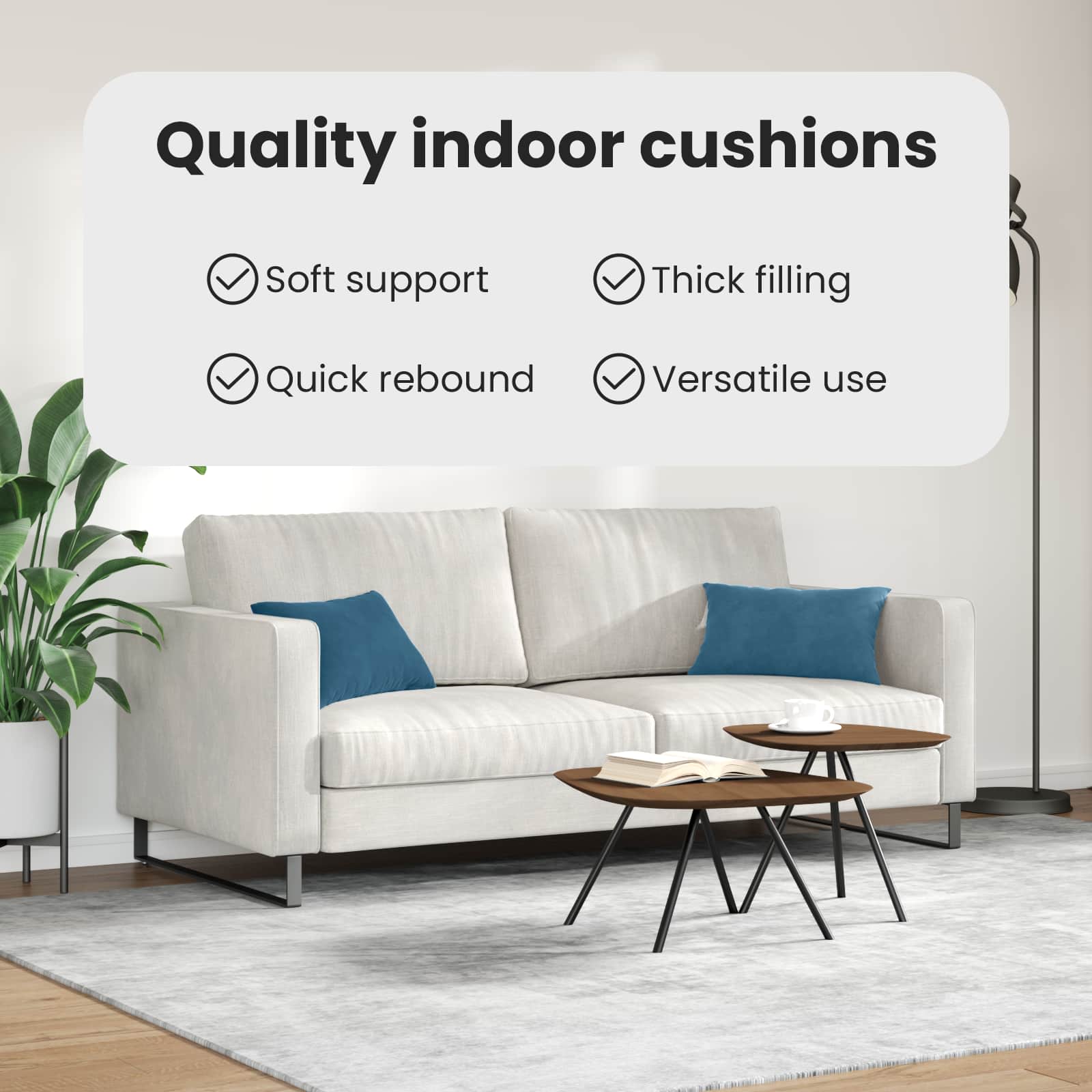 Sofa Pagalvės 2 pcs Mėlyna 50 x 30 cm Kordūrinis audinys