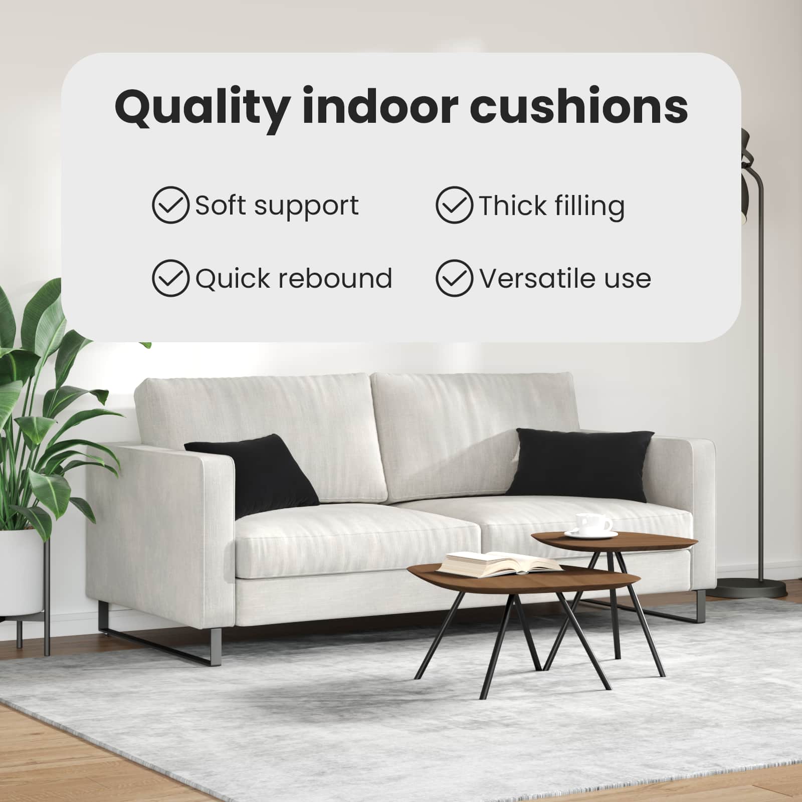 Sofa Pagalvės 2 pcs Juoda 50 x 30 cm Kordūrinis audinys