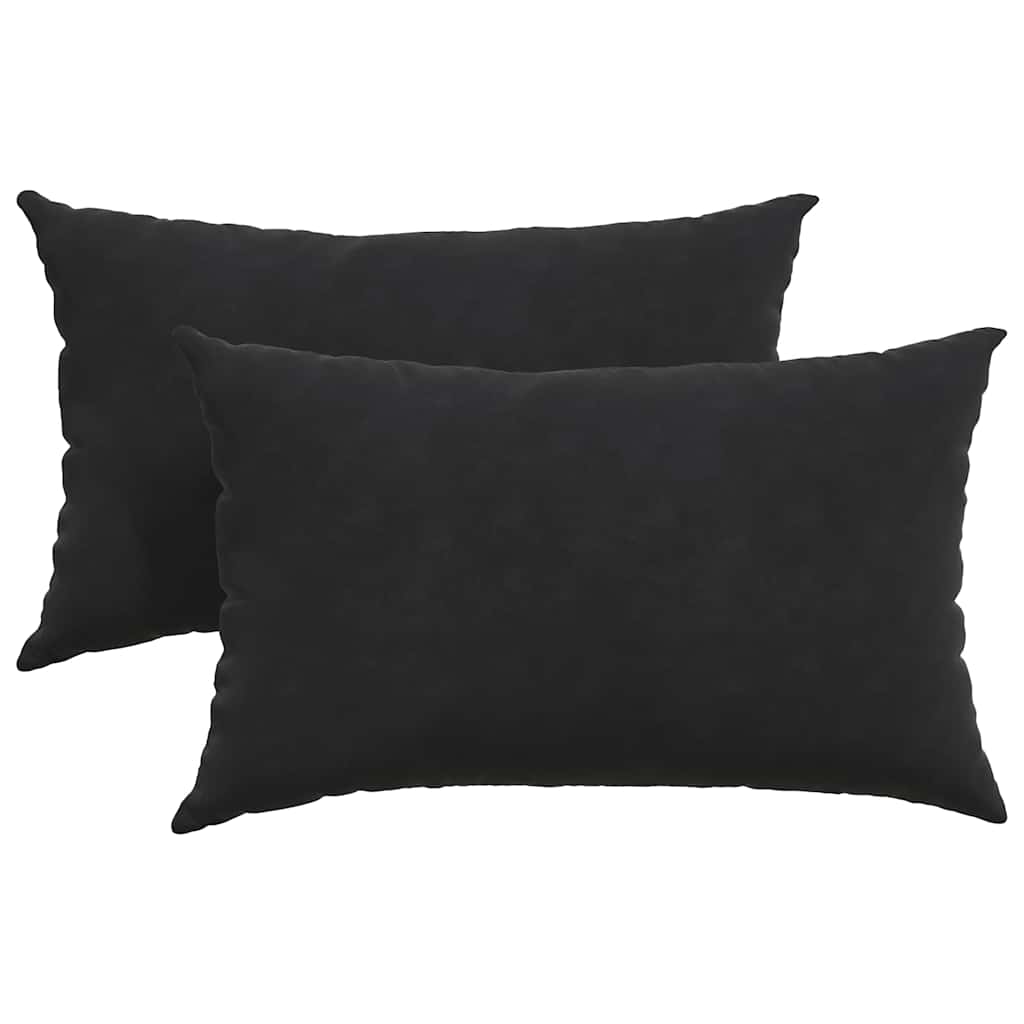 Sofa Pagalvės 2 pcs Juoda 50 x 30 cm Kordūrinis audinys