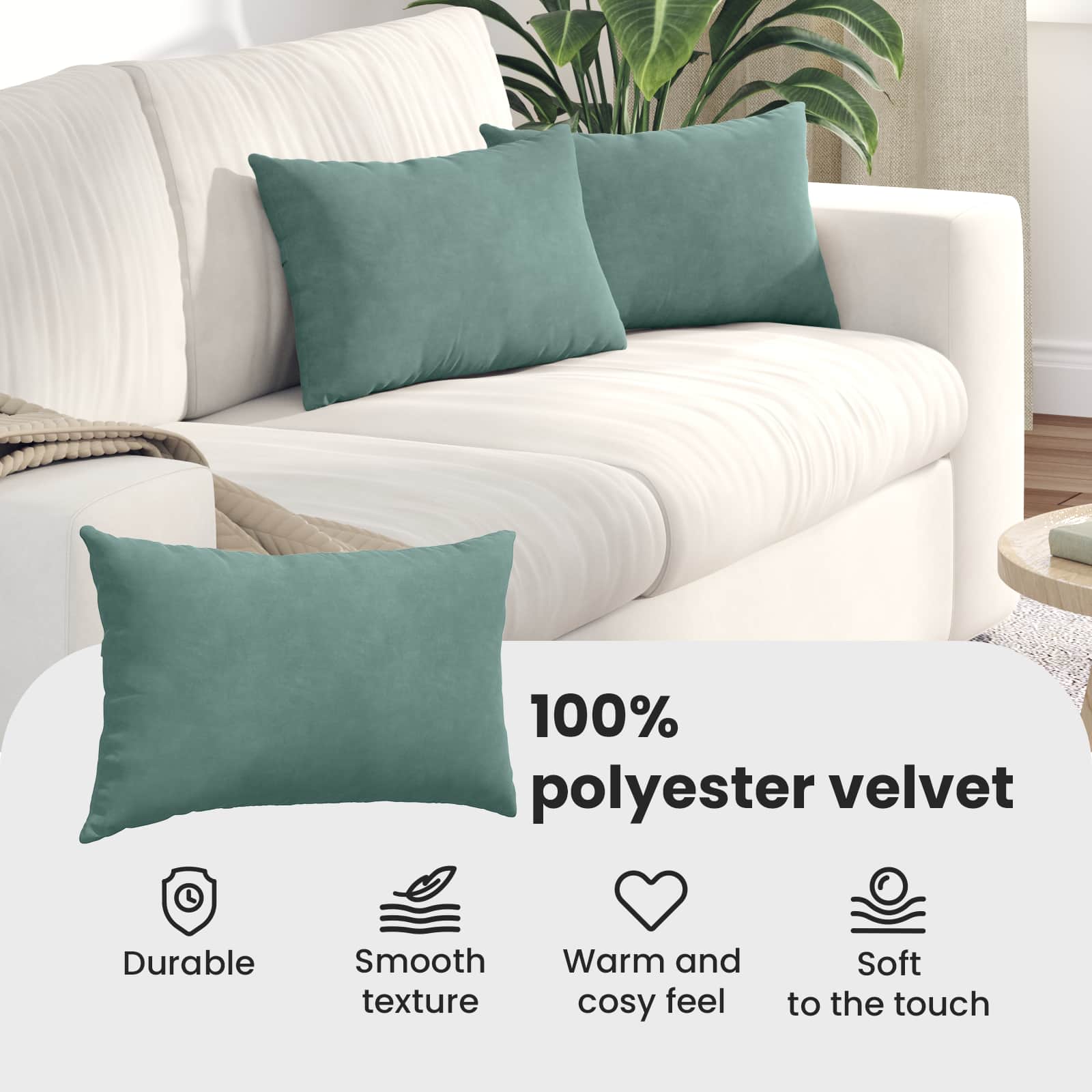 Sofa Pagalvės 2 pcs Jūrinė žalia 50 x 30 cm Kordūrinis audinys