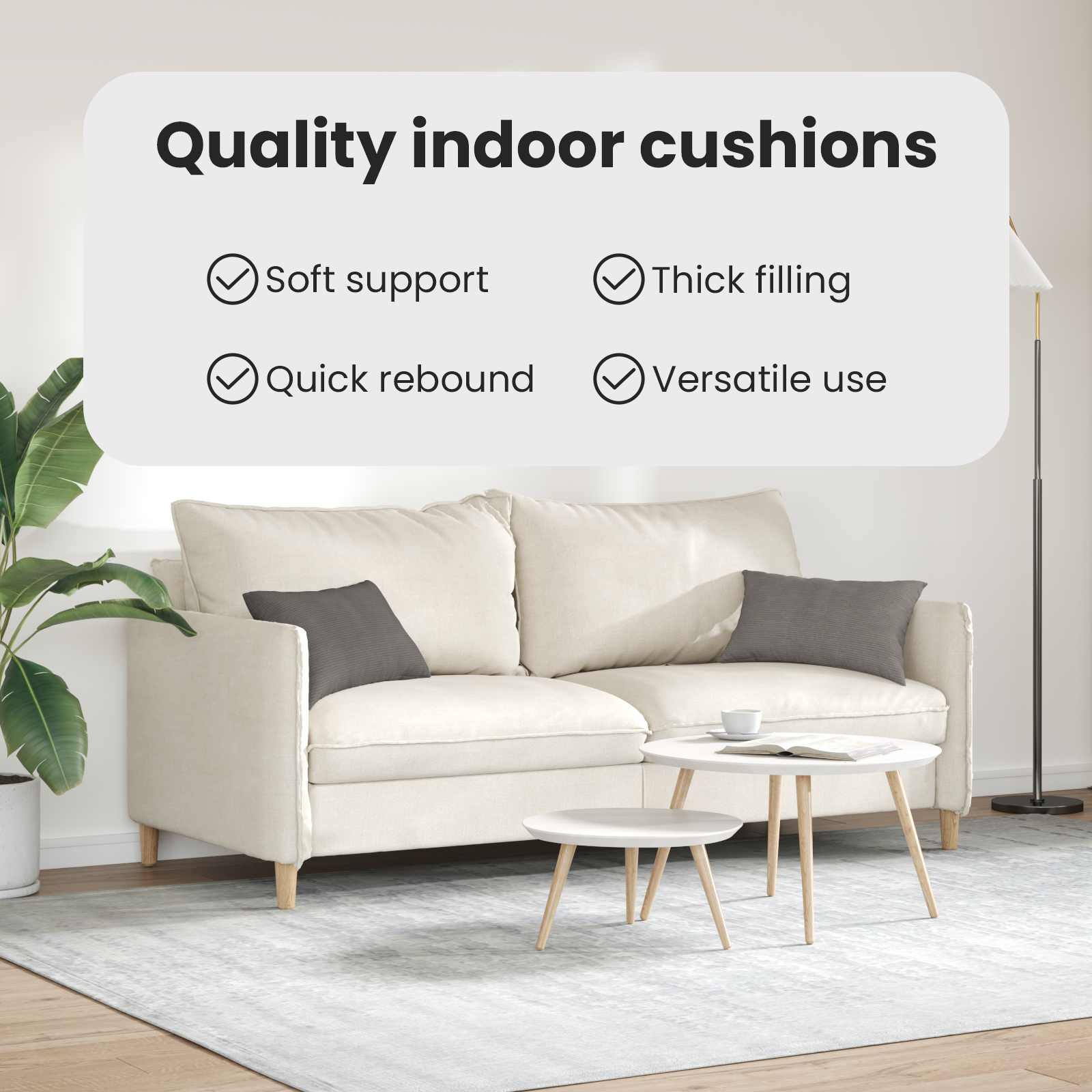 Sofa Pagalvės 2 pcs Šviesiai pilka 50 x 30 cm
