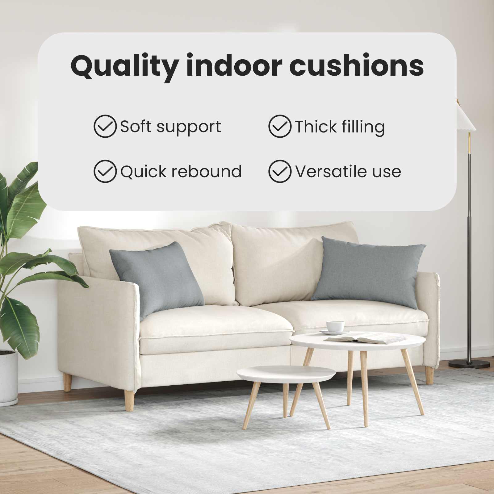 Sofa Pagalvės 2 pcs Šviesiai pilka 60 x 40 cm audinys