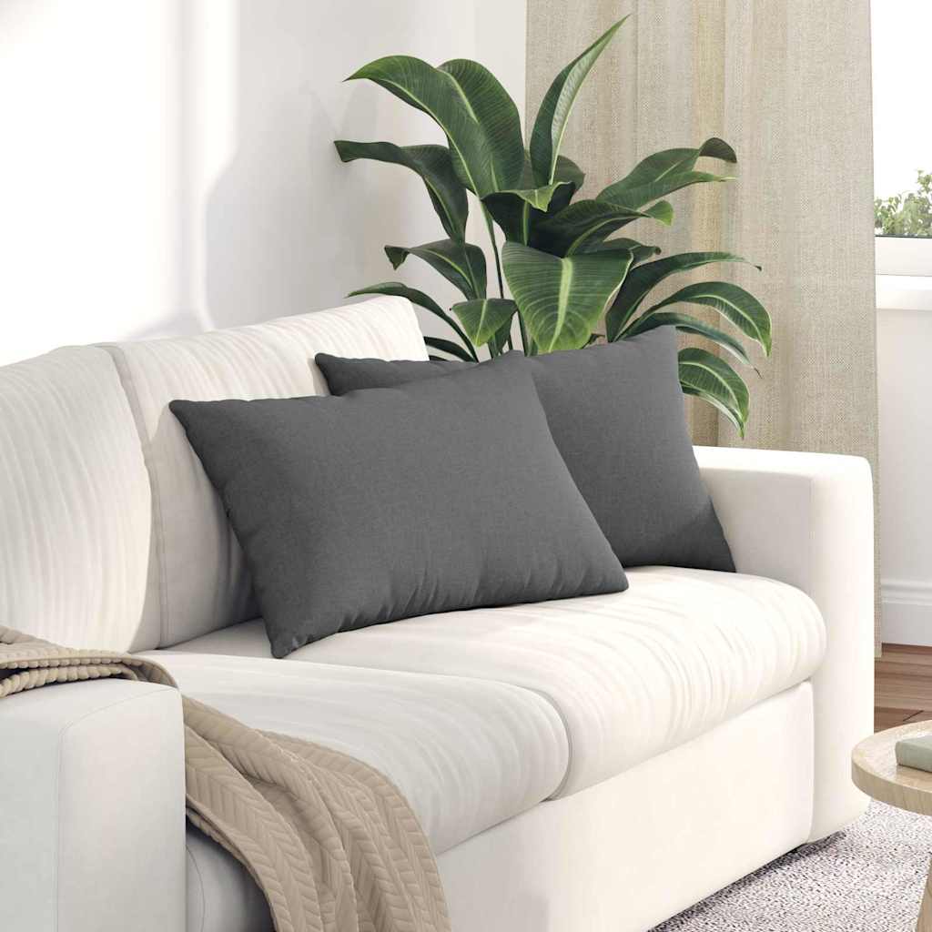 Sofa Pagalvės 2 pcs Tamsiai pilka 60 x 40 cm audinys