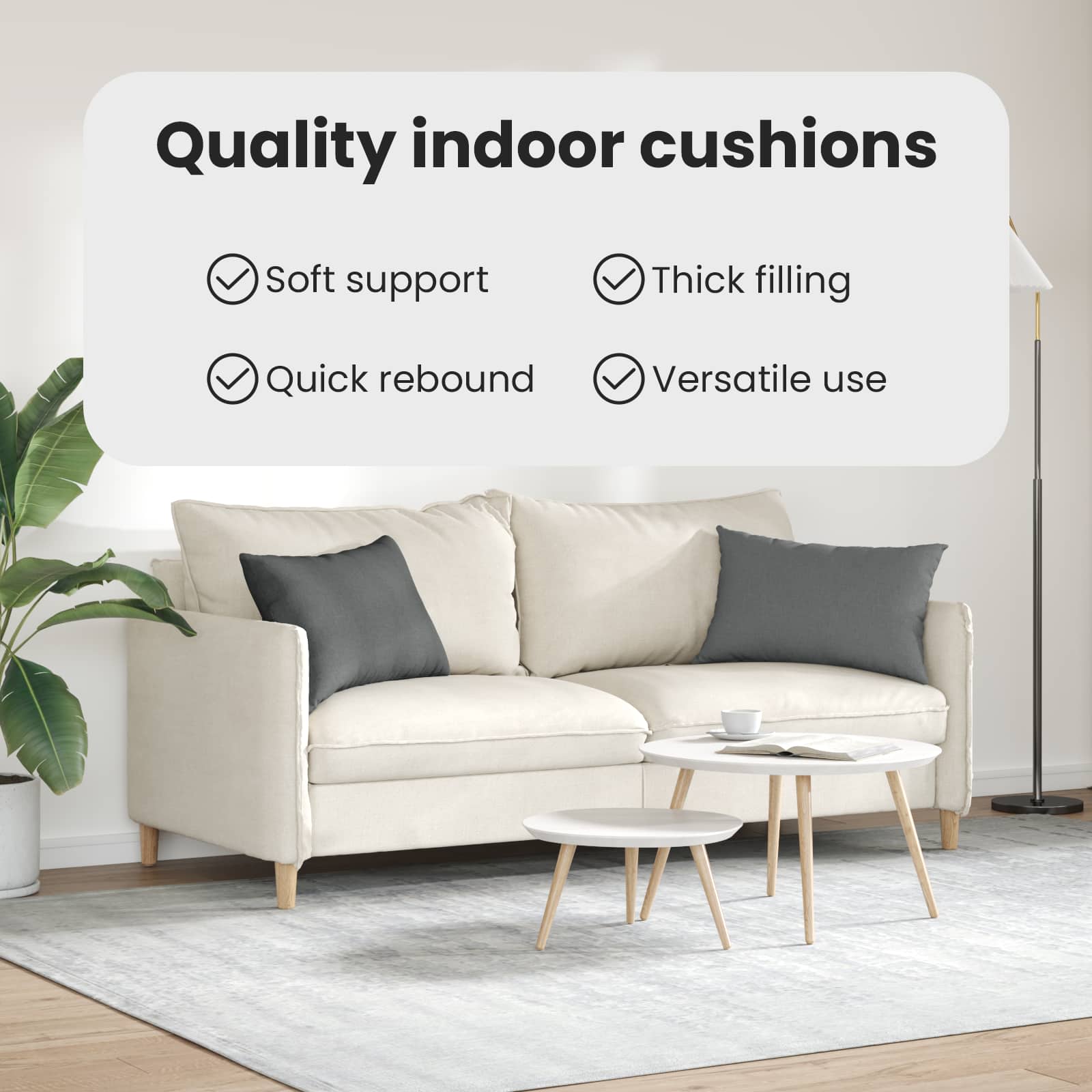Sofa Pagalvės 2 pcs Tamsiai pilka 60 x 40 cm audinys