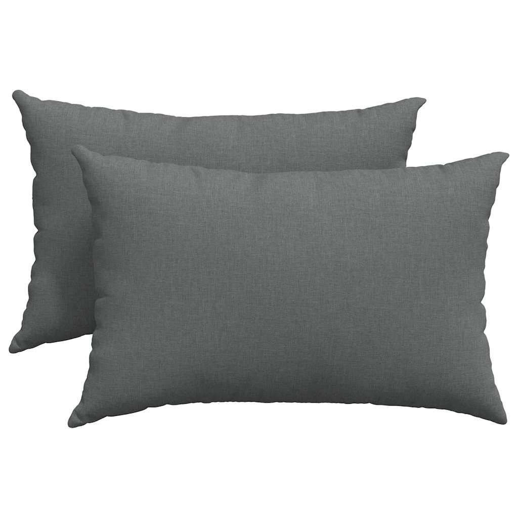 Sofa Pagalvės 2 pcs Tamsiai pilka 60 x 40 cm audinys