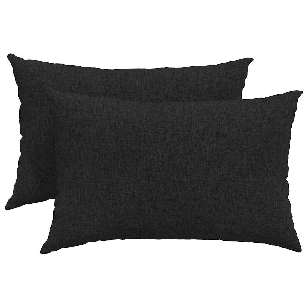Sofa Pagalvės 2 pcs Juoda 60 x 40 cm audinys