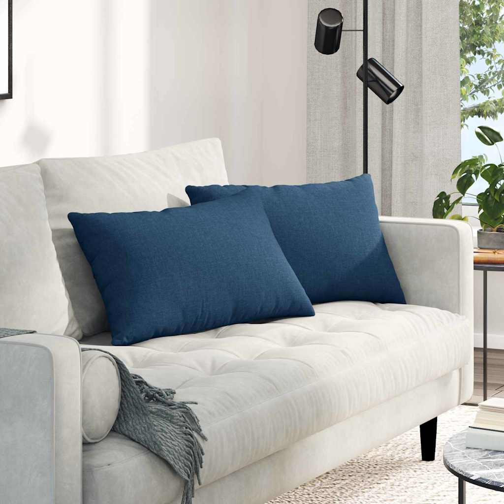 Sofa Pagalvės 2 pcs Mėlyna 60 x 40 cm audinys