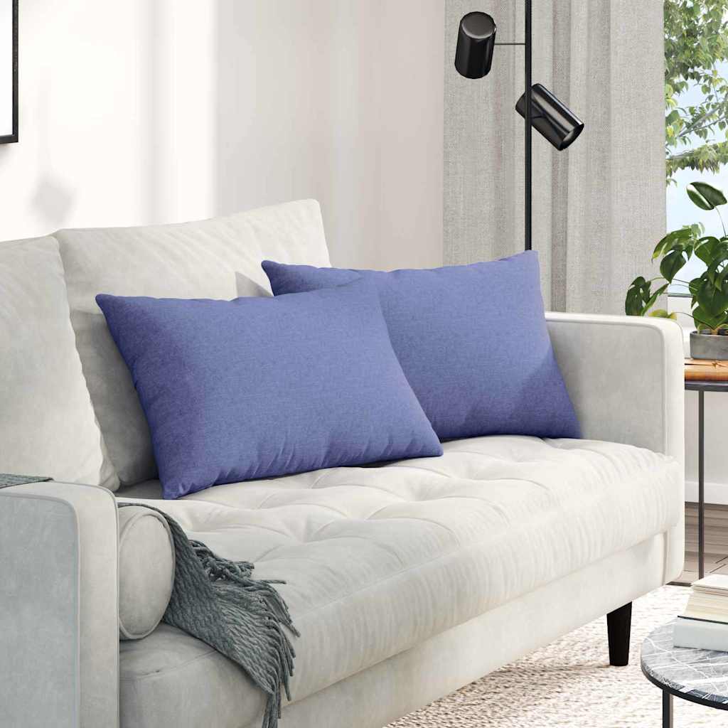 Sofa Cushions 2 pcs Blue 60 x 40 cm fabric