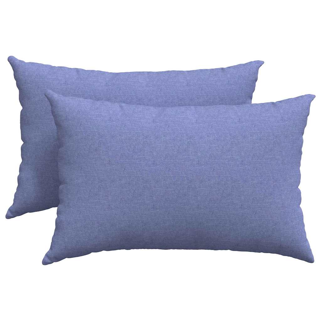 Sofa Cushions 2 pcs Blue 60 x 40 cm fabric
