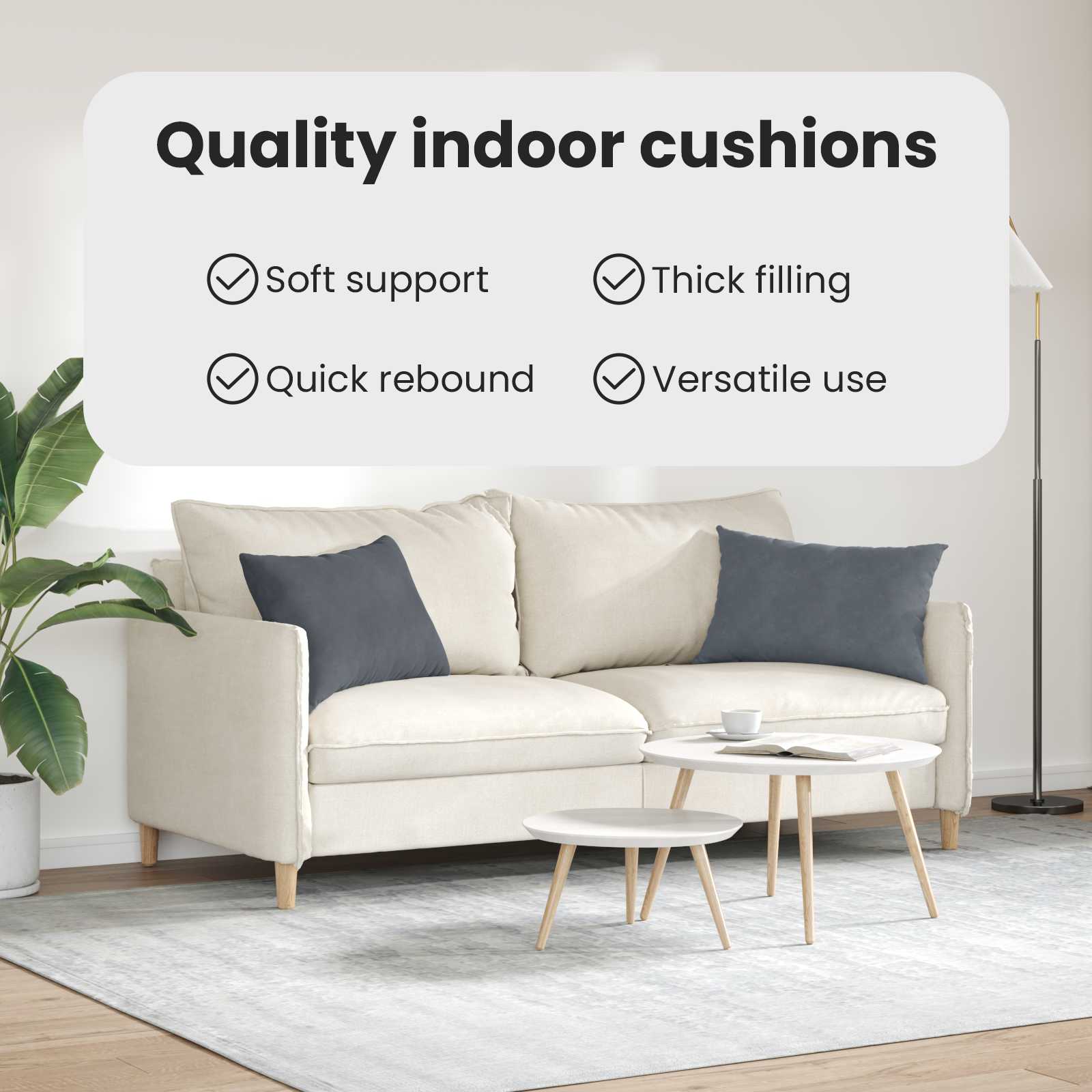 Sofa Pagalvės 2 pcs Tamsiai pilka 60 x 40 cm Kordūrinis audinys