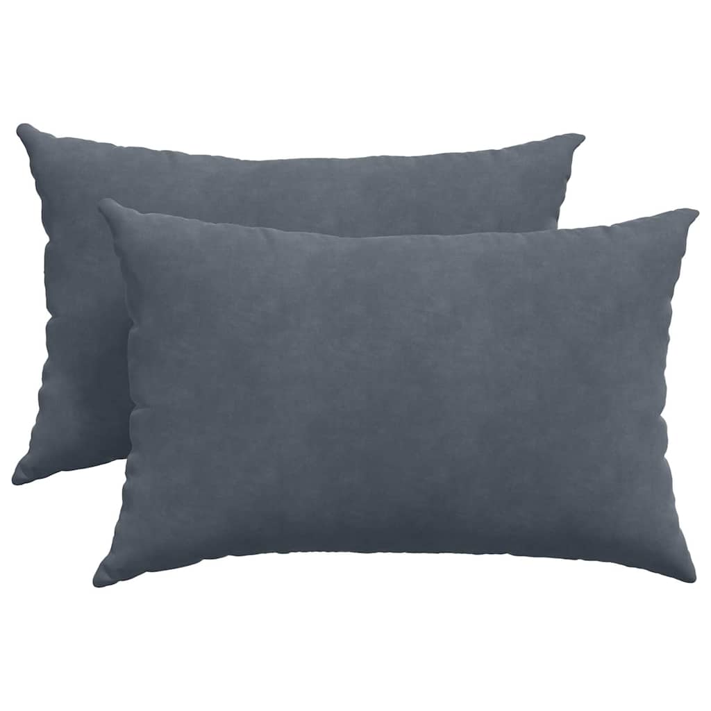 Sofa Pillows 2 pcs Dark grey 60 x 40 cm Corduroy