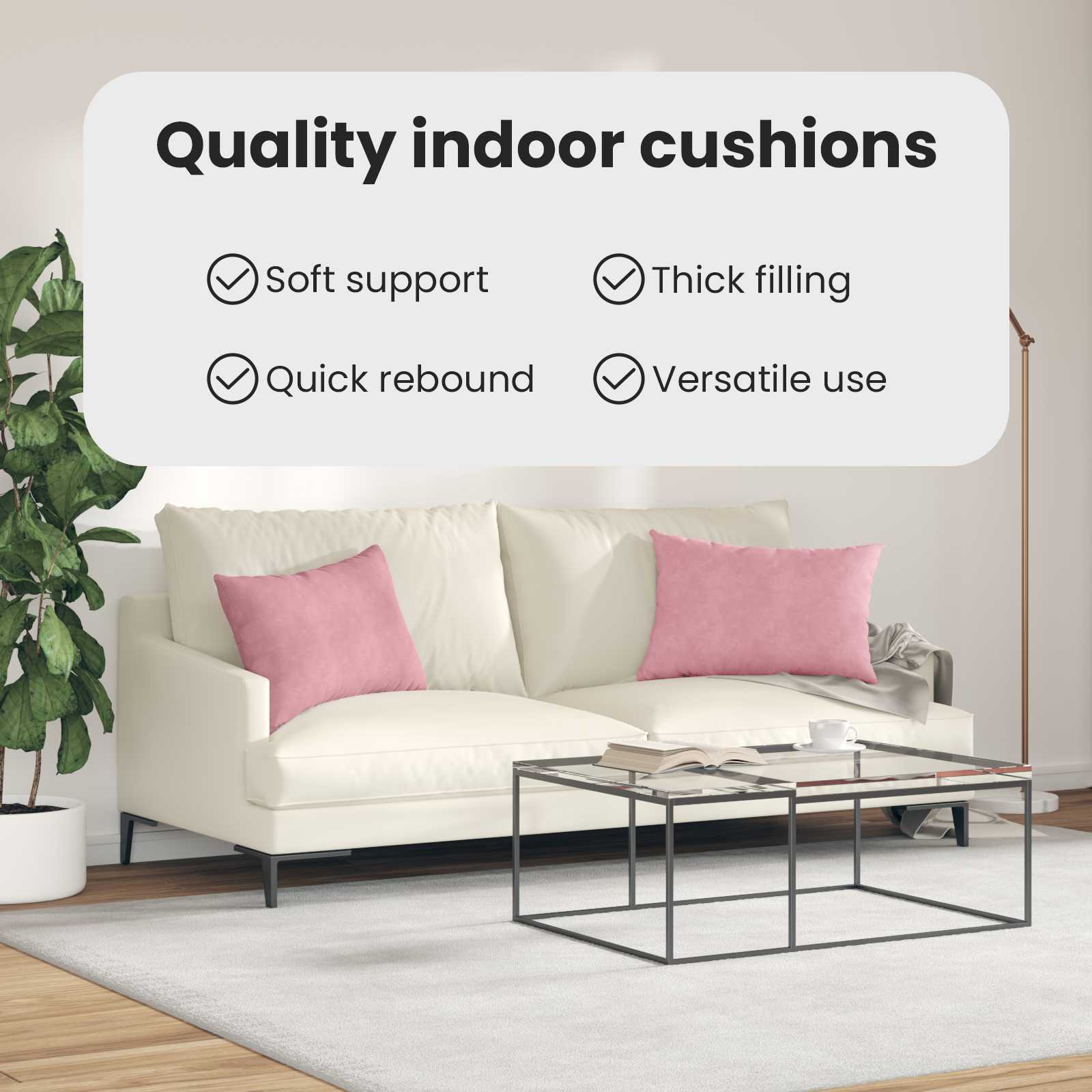 Sofa Pagalvės 2 pcs Rožinė 60 x 40 cm Kordūrinis audinys