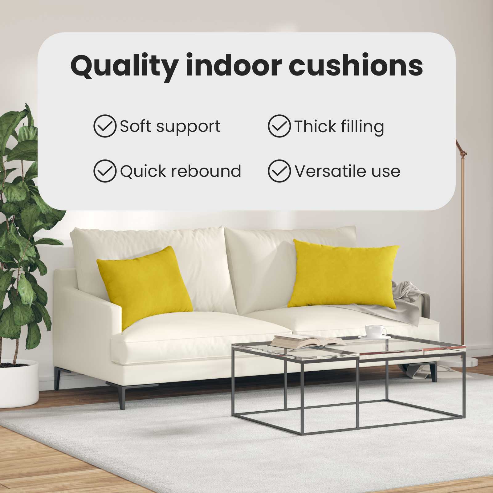Sofa Cushions 2 pcs Yellow 60 x 40 cm Corduroy Fabric