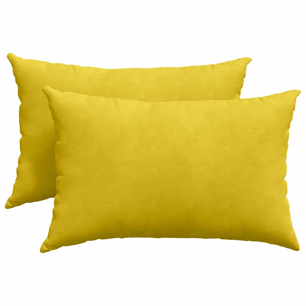 Sofa Cushions 2 pcs Yellow 60 x 40 cm Corduroy Fabric