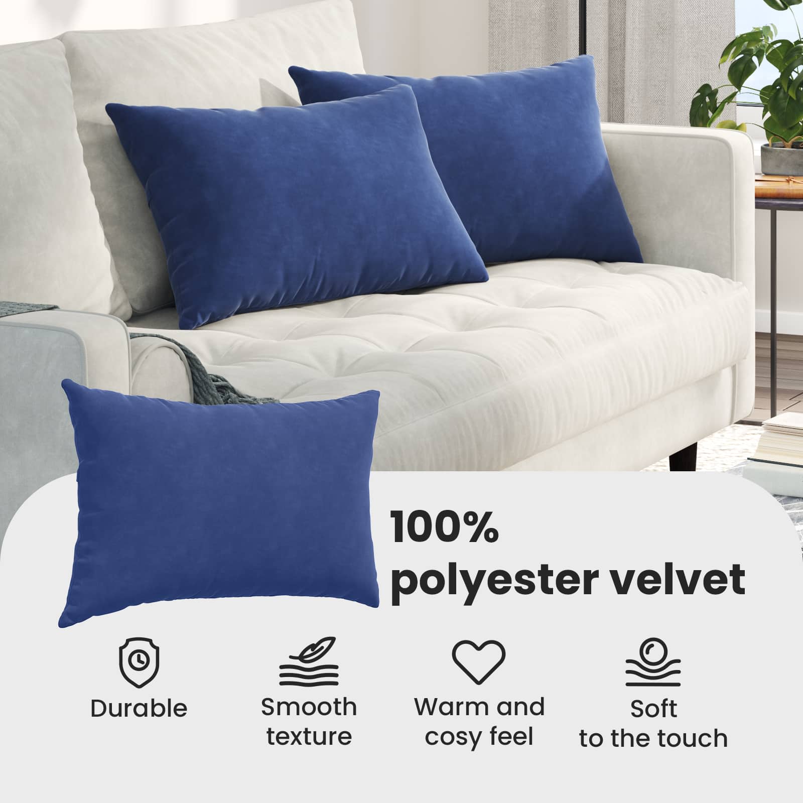 Sofa Pillows 2 pcs Police blue 60 x 40 cm