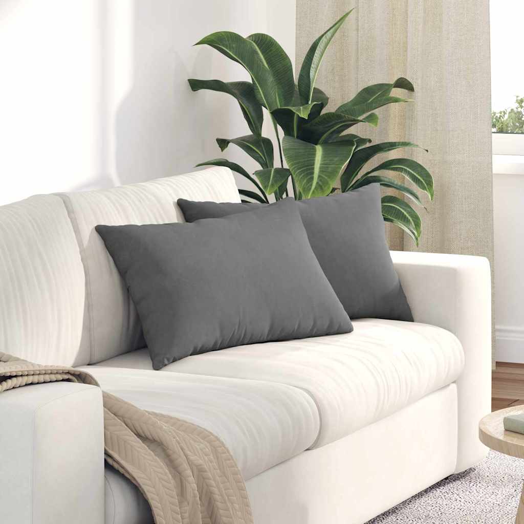 Sofa Pagalvės 2 pcs Tamsiai pilka 60 x 40 cm audinys