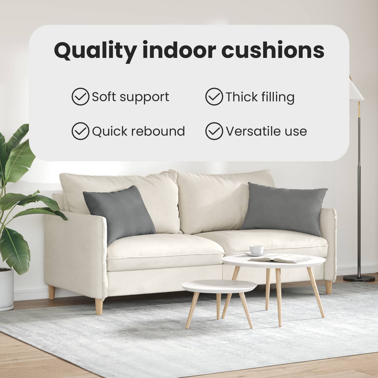 Sofa Pagalvės 2 pcs Tamsiai pilka 60 x 40 cm audinys