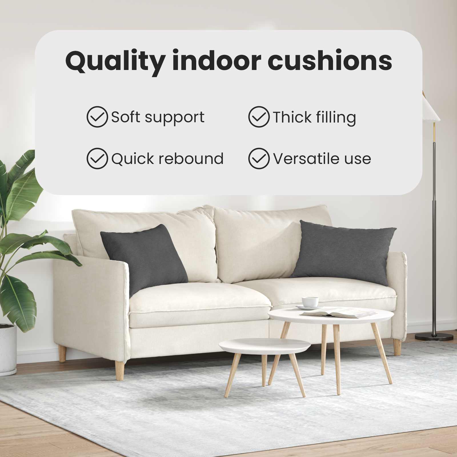 Sofa Pagalvės 2 pcs Tamsiai pilka 60 x 40 cm Kordūrinis audinys