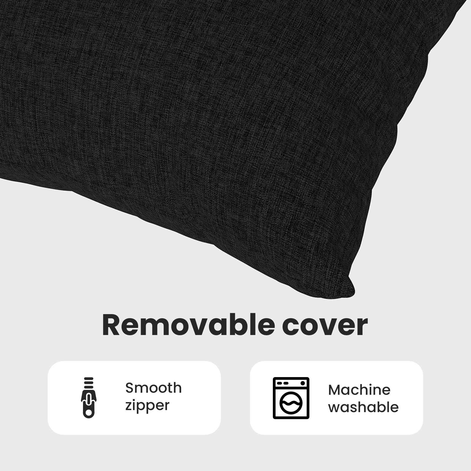 Sofa Pagalvės 2 pcs Juoda 80 x 40 cm audinys