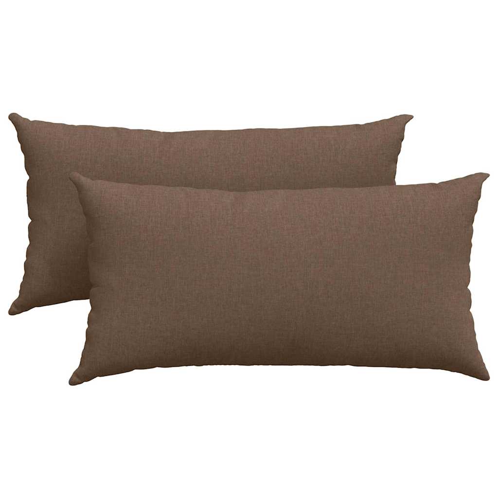 Sofa Cushions 2 pcs Brown 80 x 40 cm fabric