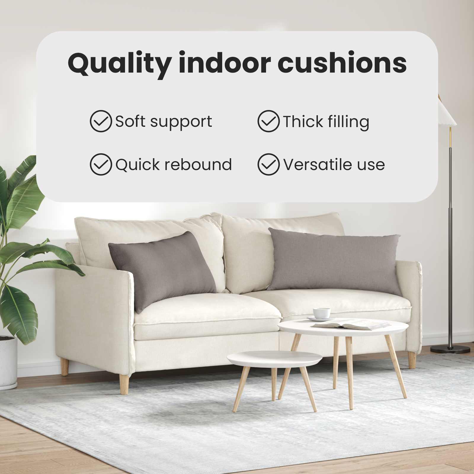 Sofa Pagalvės 2 pcs Taupe 80 x 40 cm audinys