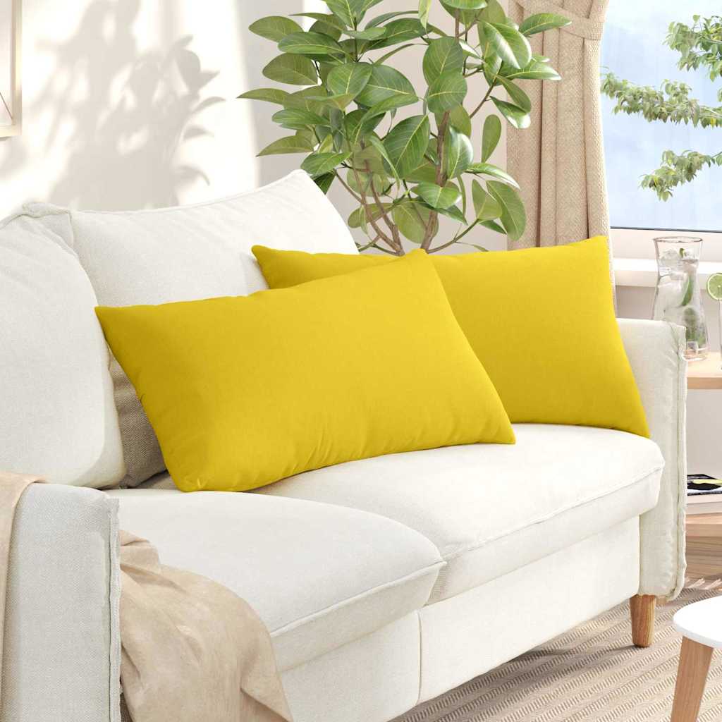 Sofa Pagalvės 2 pcs Šviesi geltona 80 x 40 cm audinys