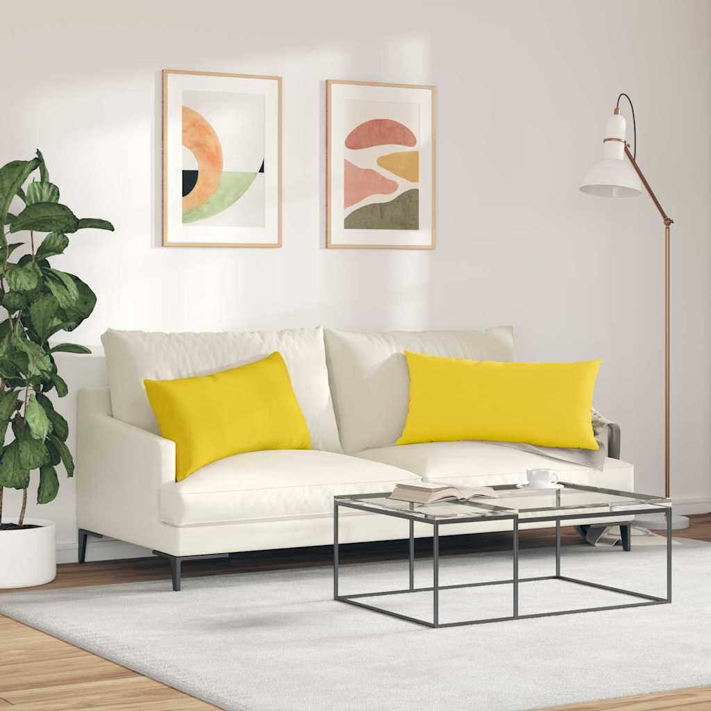 Sofa Pagalvės 2 pcs Šviesi geltona 80 x 40 cm audinys
