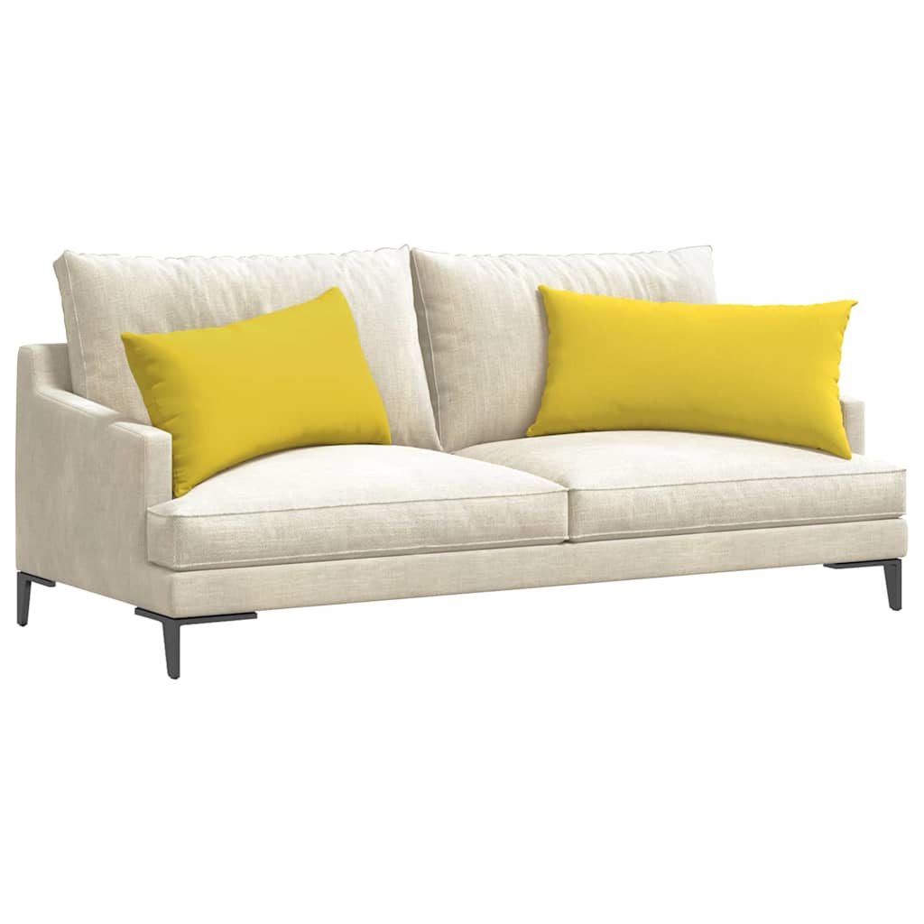 Sofa Pagalvės 2 pcs Šviesi geltona 80 x 40 cm audinys