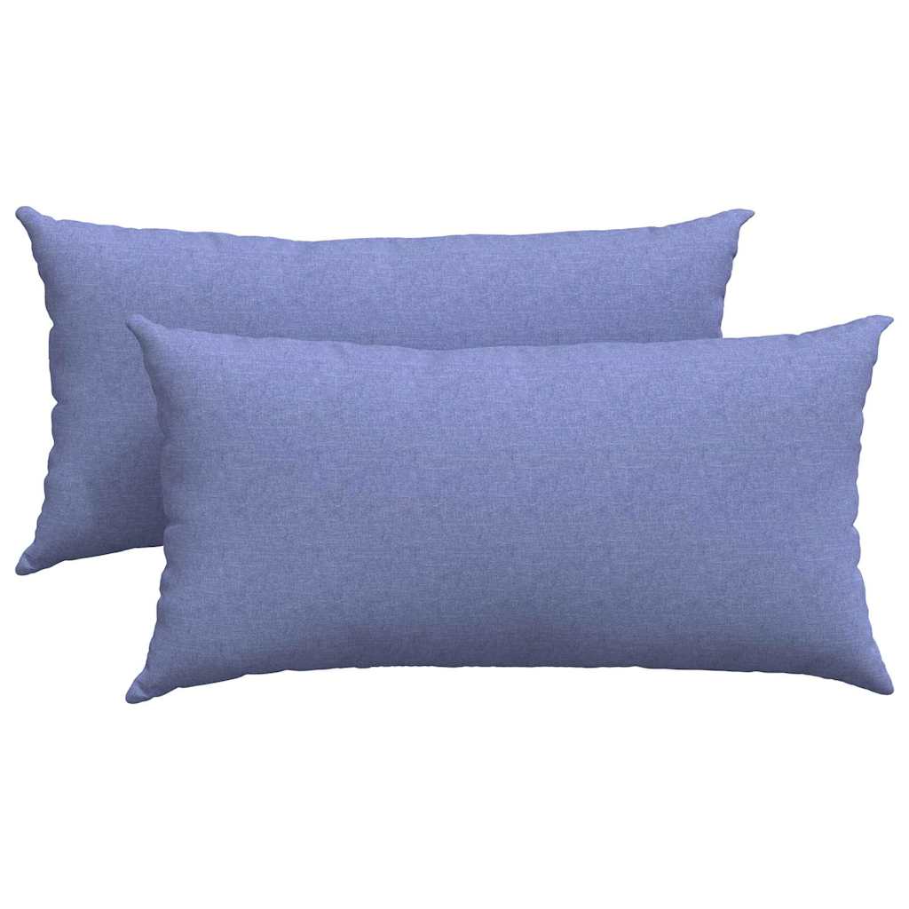 Sofa Cushions 2 pcs Blue 80 x 40 cm fabric