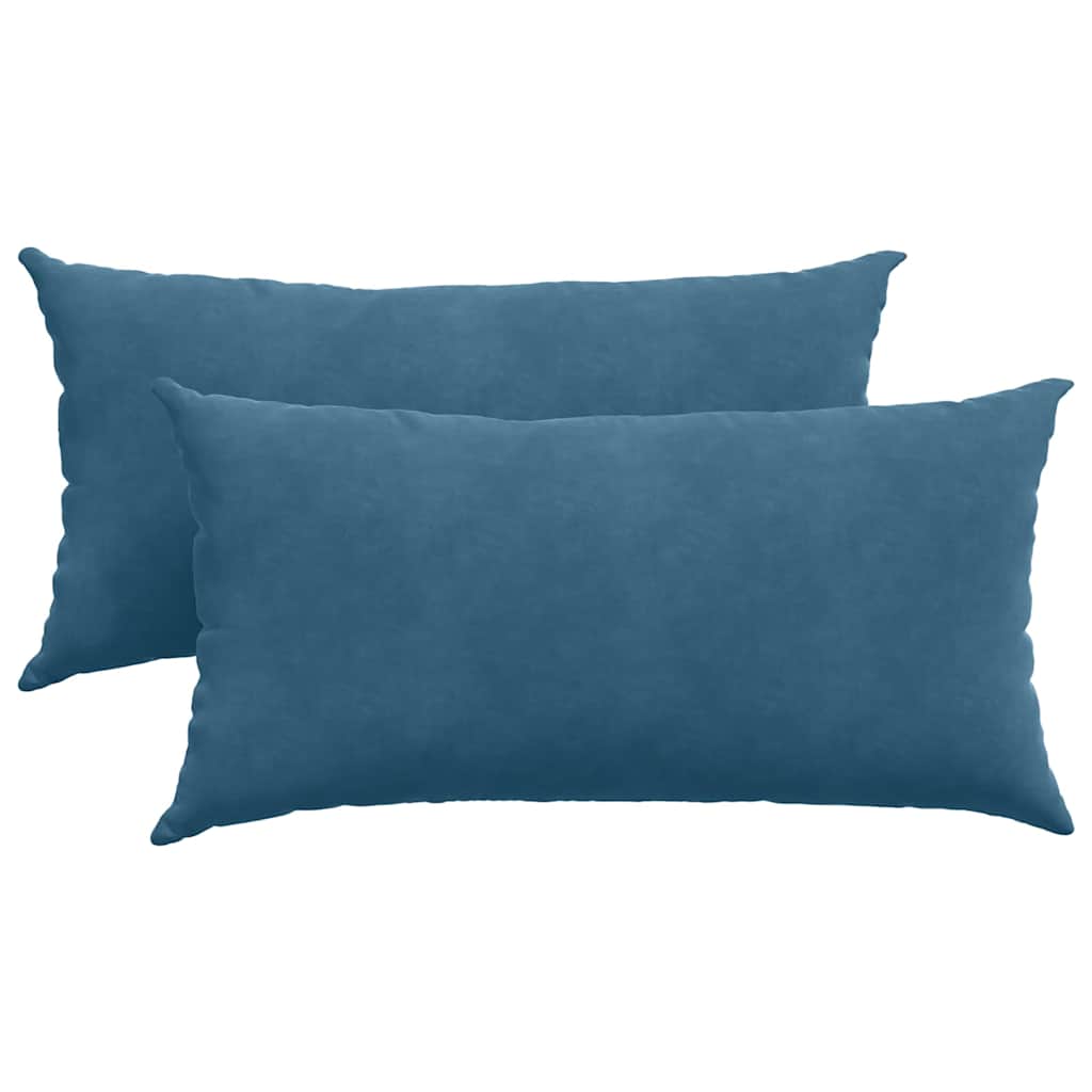 Sofa Pagalvės 2 pcs Mėlyna 80 x 40 cm Kordūrinis audinys