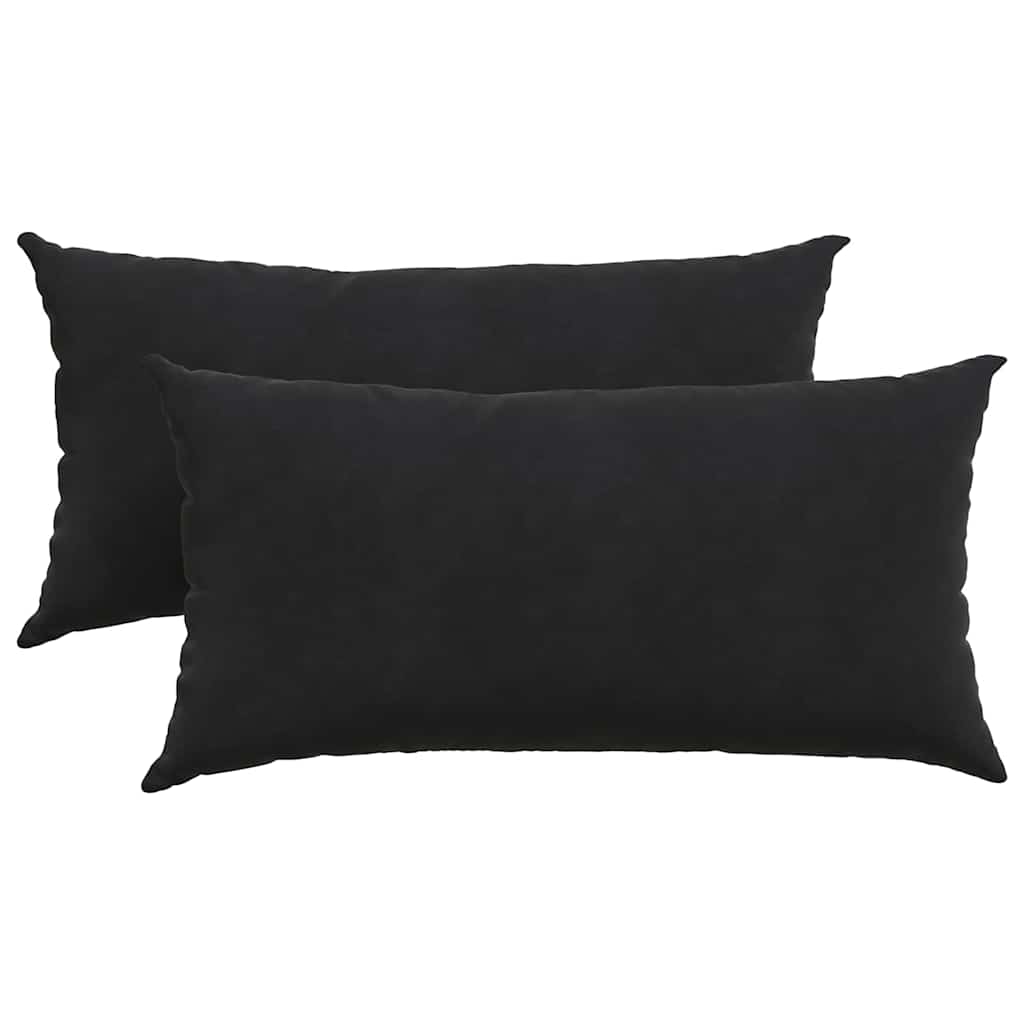 Sofa Pillows 2 pcs Black 80 x 40 cm Corduroy Fabric