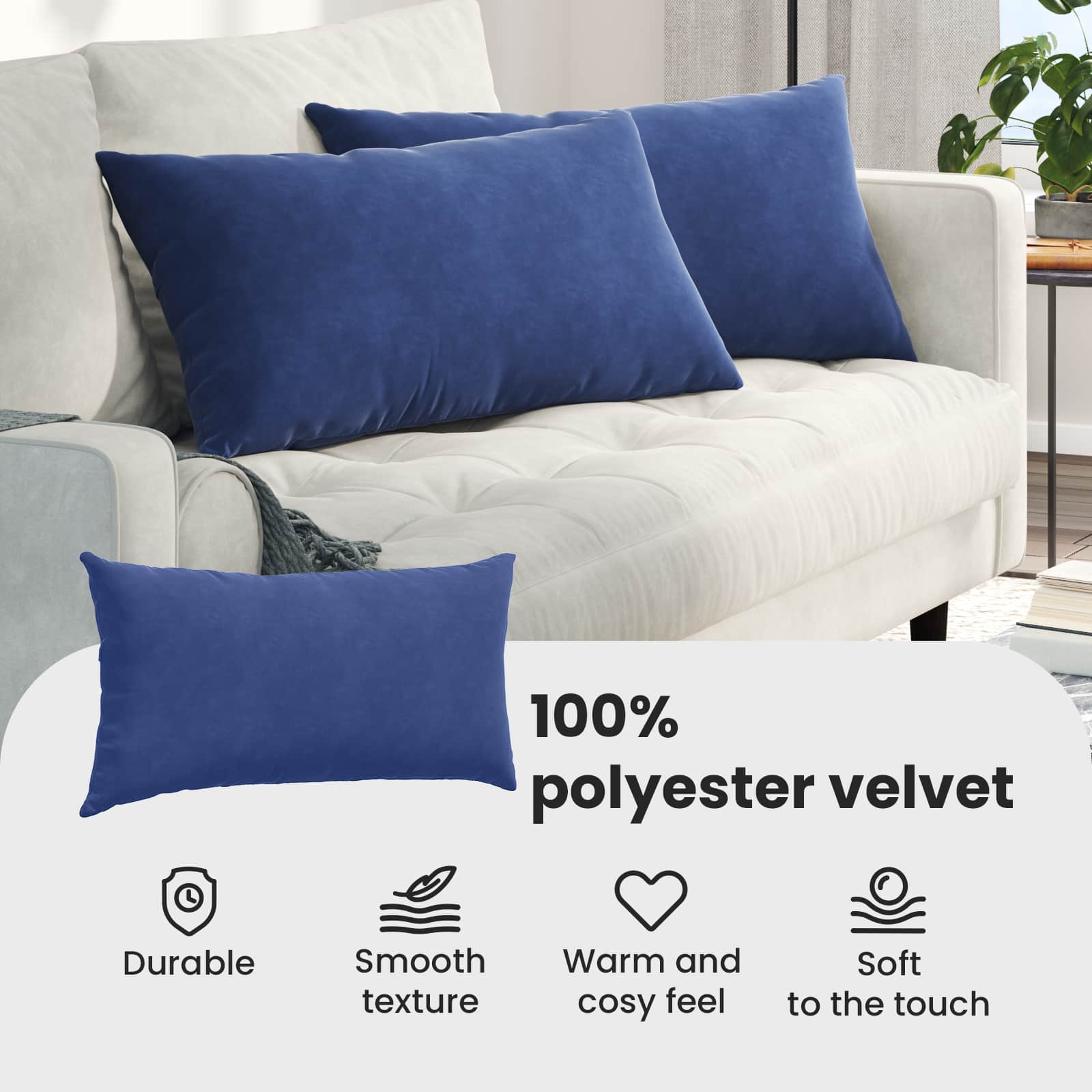 Sofa Pagalvės 2 pcs Policijos mėlyna 80 x 40 cm