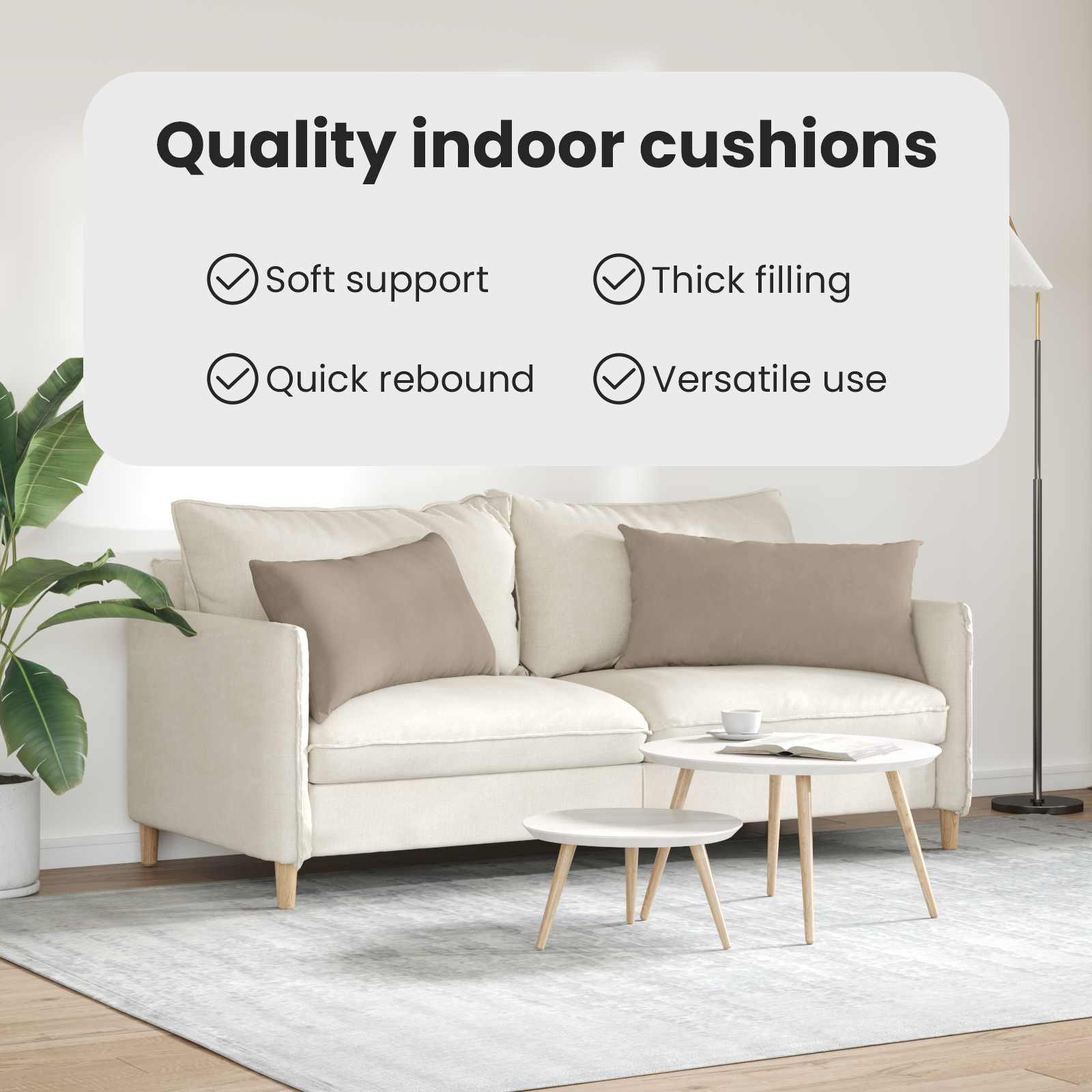 Sofa Pagalvės 2 pcs Taupe 80 x 40 cm audinys