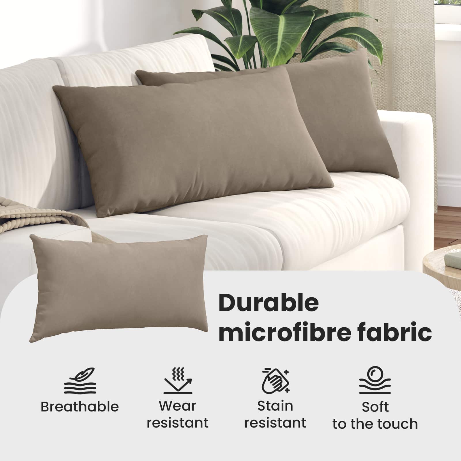 Sofa Pagalvės 2 pcs Taupe 80 x 40 cm audinys