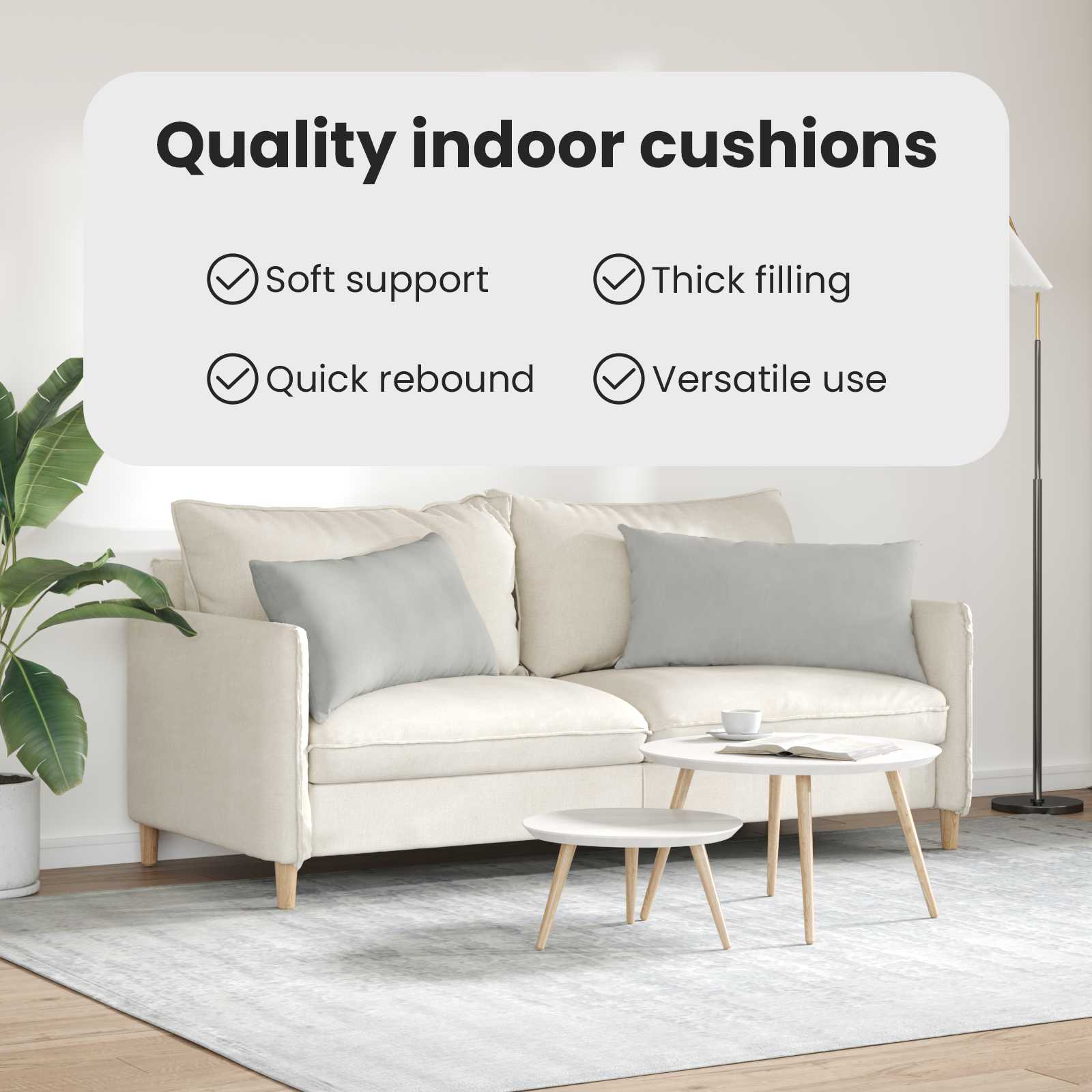 Sofa Pagalvės 2 pcs Šviesiai pilka 80 x 40 cm audinys
