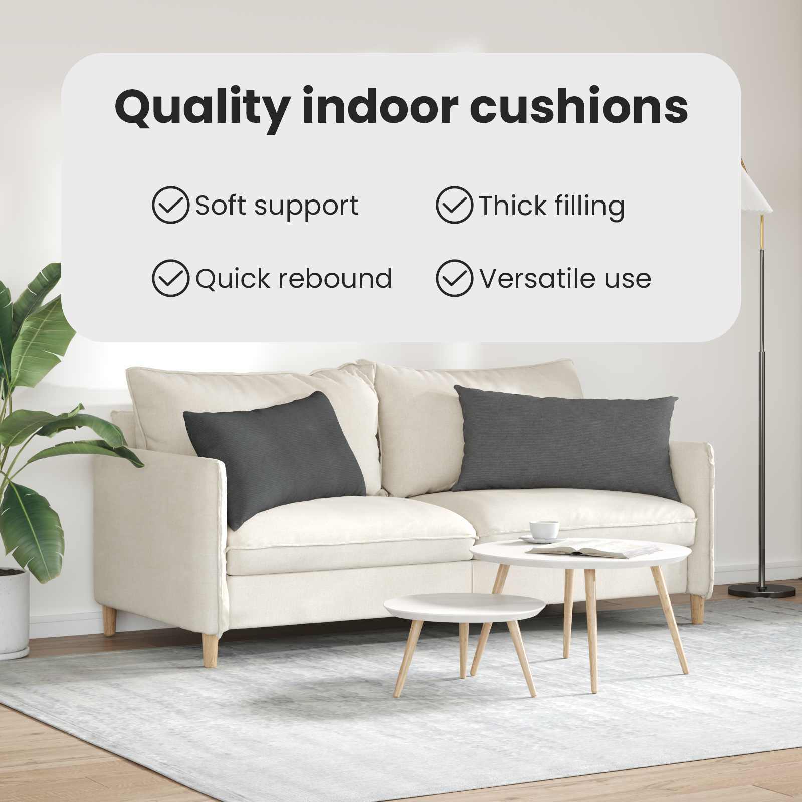 Sofa Pagalvės 2 pcs Tamsiai pilka 80 x 40 cm Kordūrinis audinys