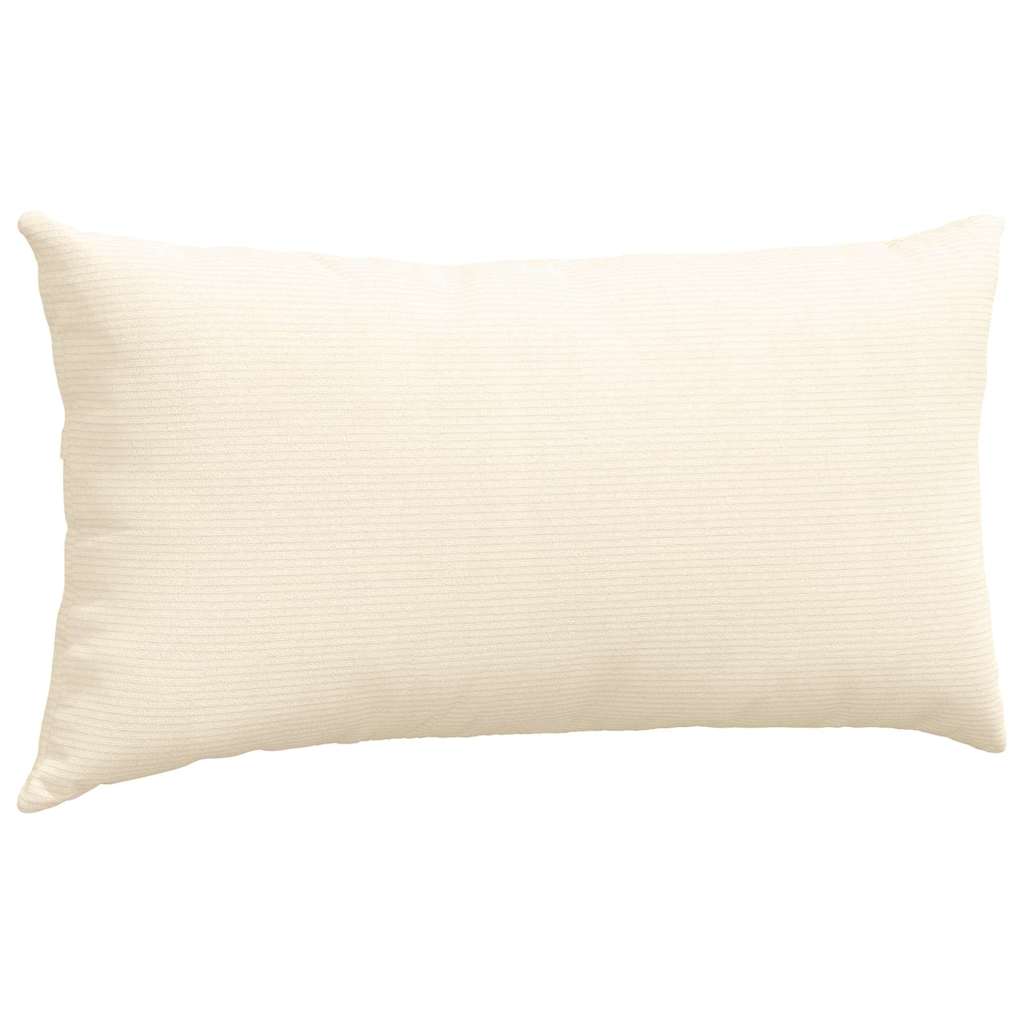 Sofa Pagalvės 2 pcs Kreminė 80 x 40 cm Kordūrinis audinys