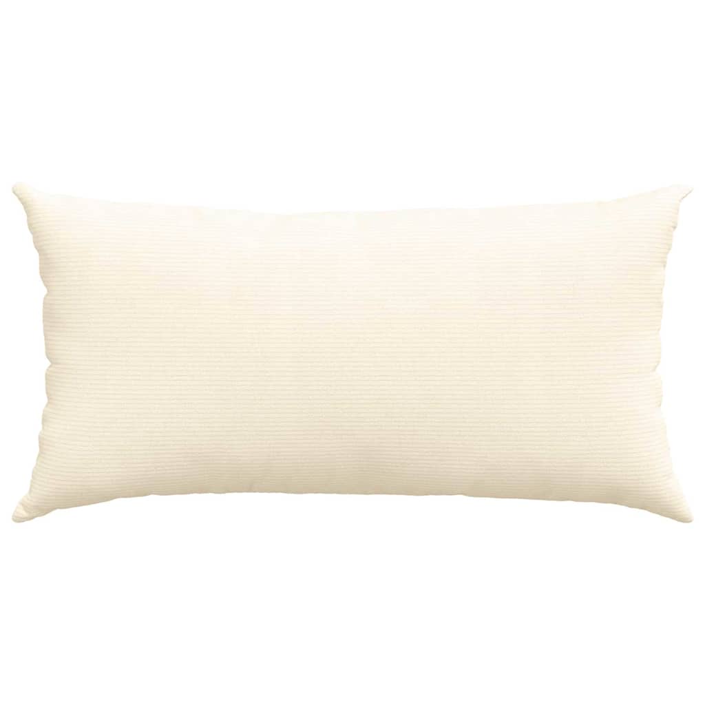 Sofa Pagalvės 2 pcs Kreminė 80 x 40 cm Kordūrinis audinys