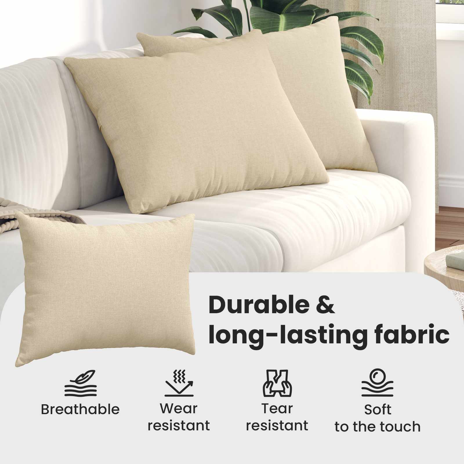 Sofa Pagalvės 2 pcs Kreminė 70 x 50 cm audinys