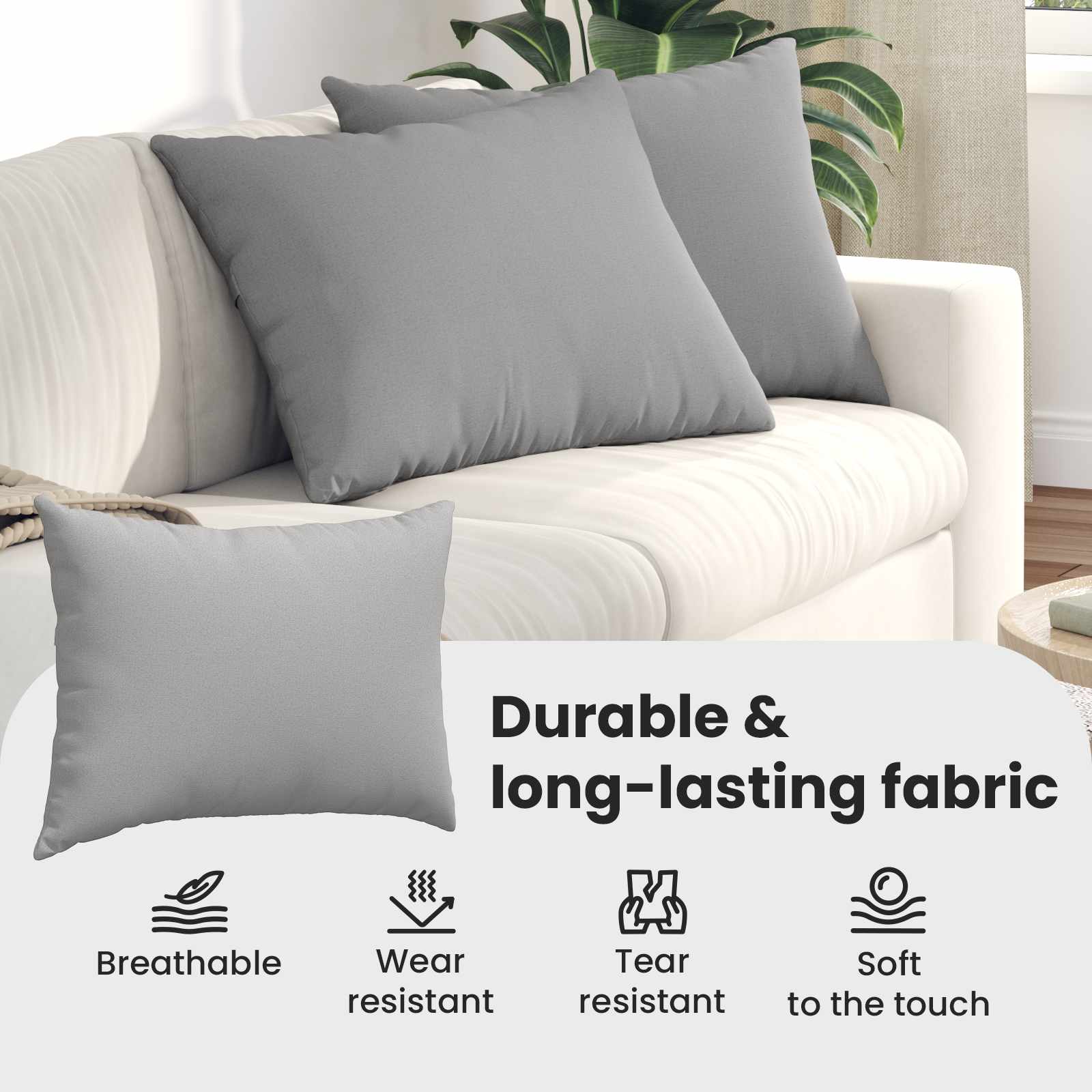Sofa Pagalvės 2 pcs Pilka 70 x 50 cm audinys
