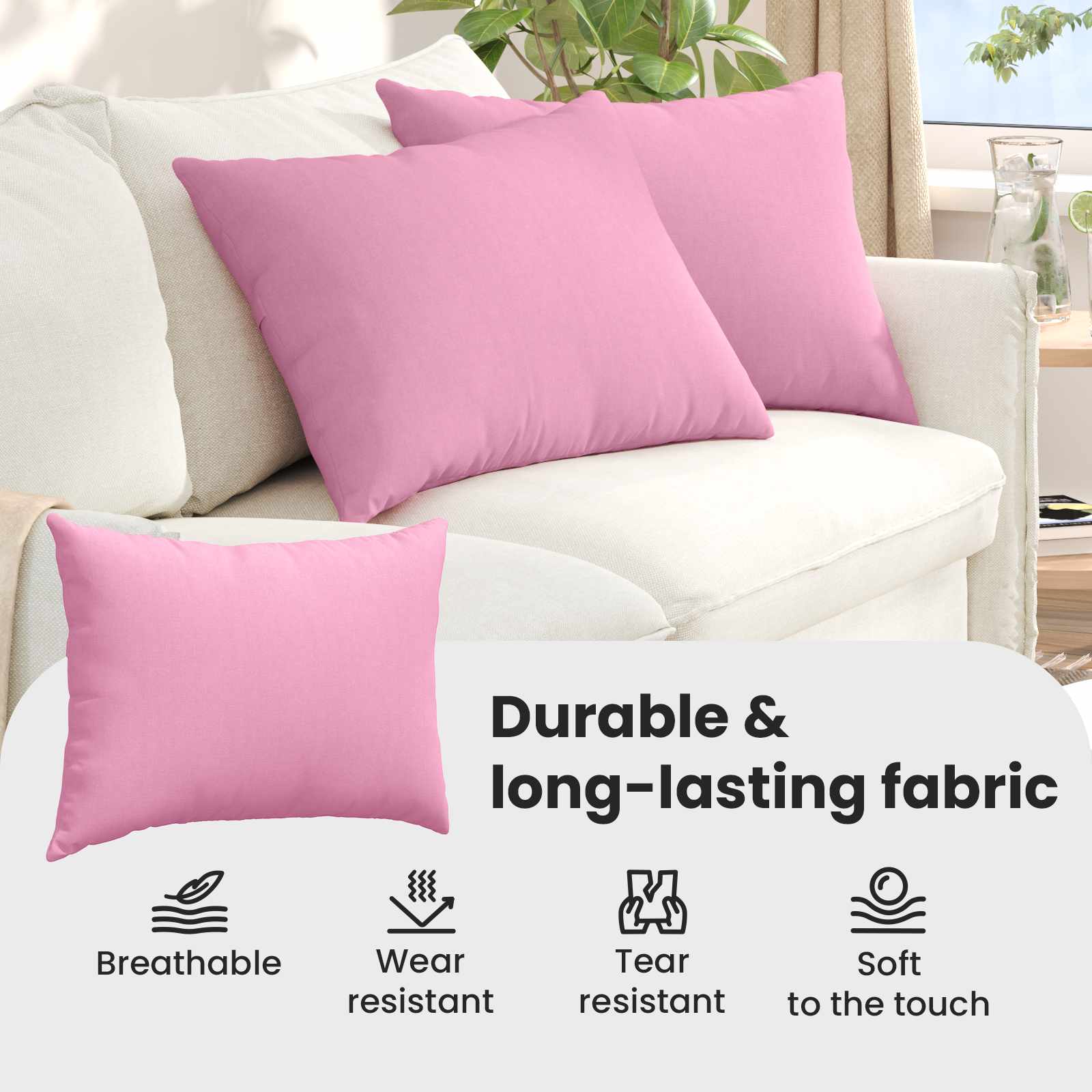 Sofa Pagalvės 2 pcs Rožinė 70 x 50 cm audinys