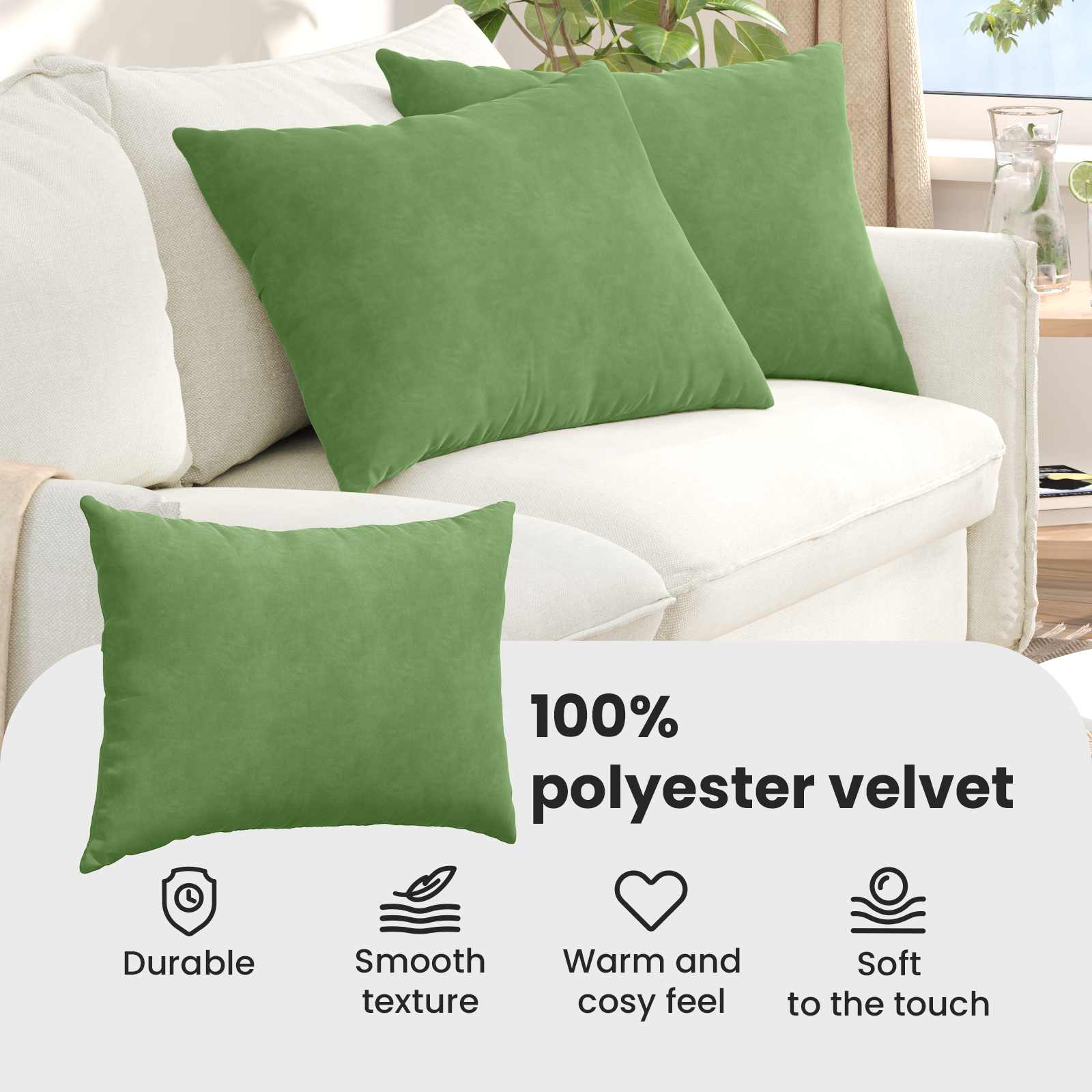 Sofa Pagalvės 2 pcs Šviesiai žalia 70 x 50 cm