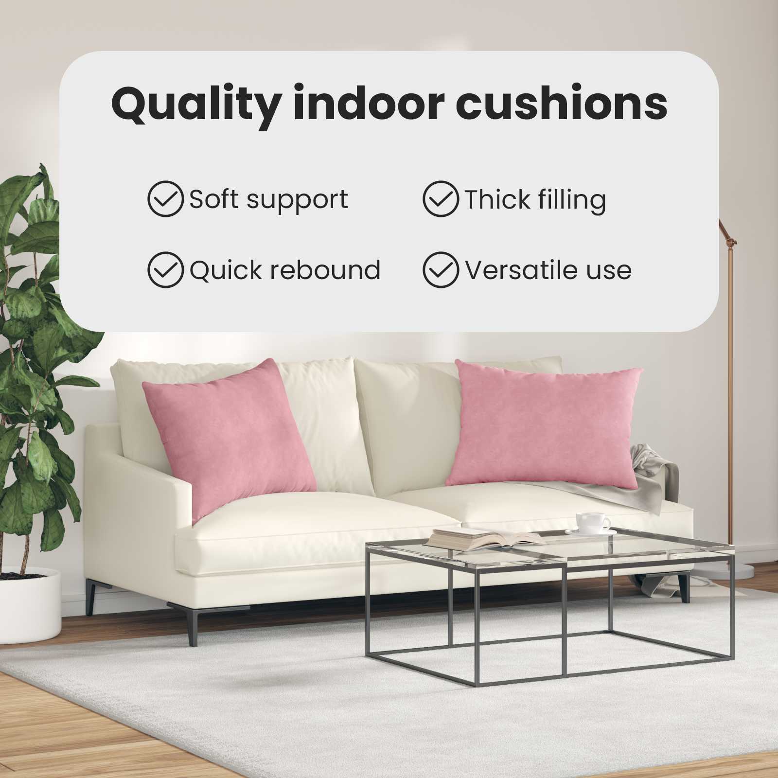 Sofa Pagalvės 2 pcs Rožinė 70 x 50 cm Kordūrinis audinys