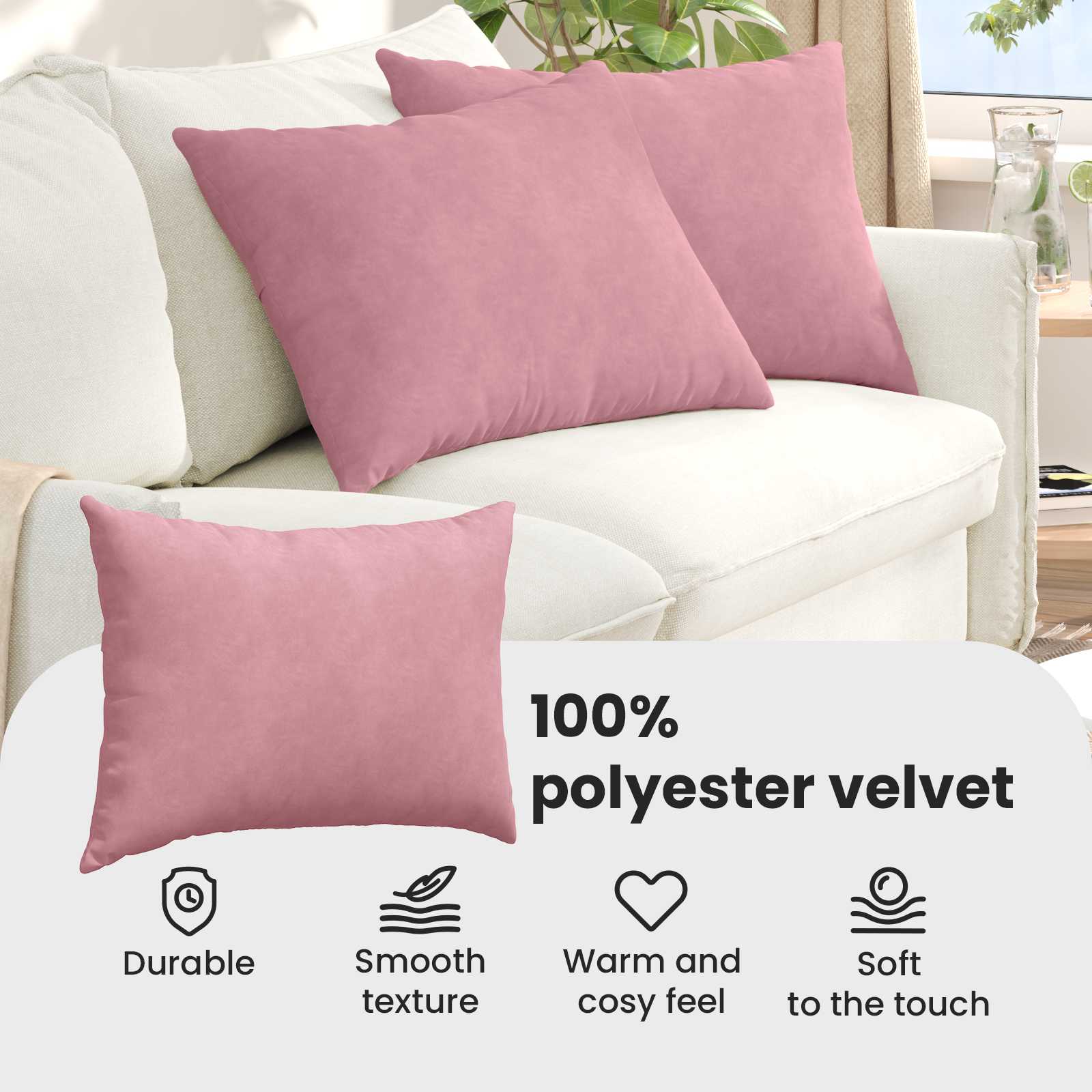 Sofa Pagalvės 2 pcs Rožinė 70 x 50 cm Kordūrinis audinys