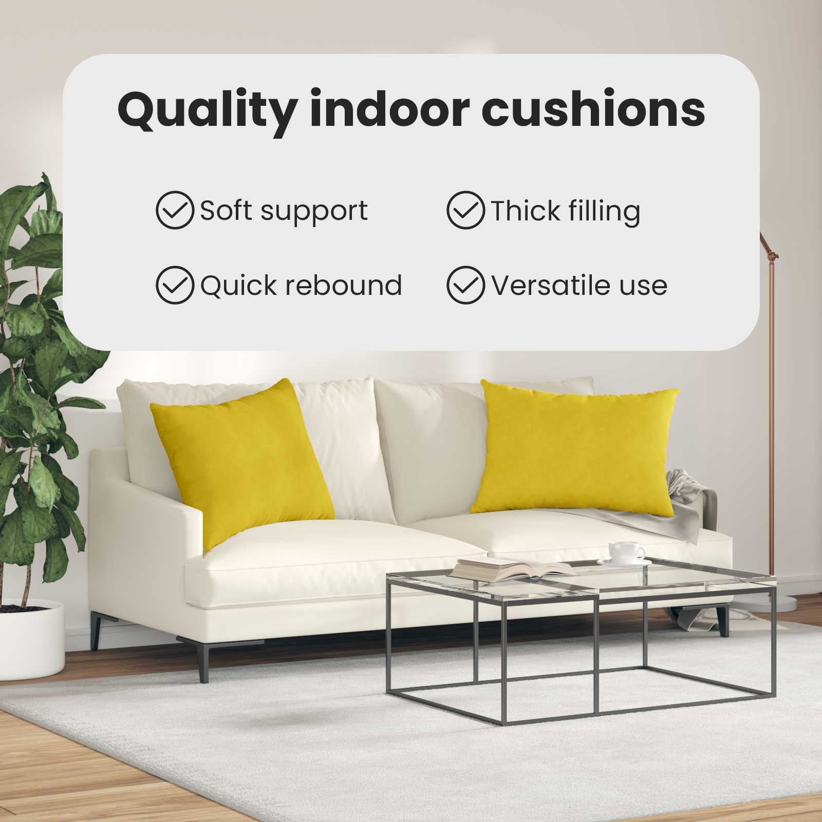 Sofa Pagalvės 2 pcs Geltona 70 x 50 cm Kordūrinis audinys
