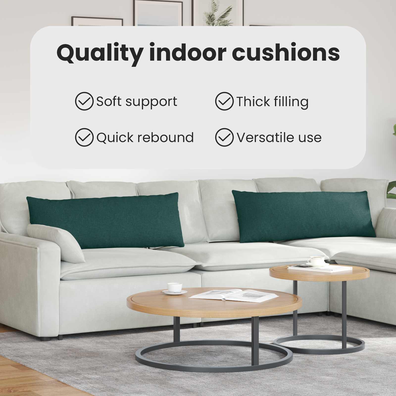 Sofa Pagalvės 2 pcs Tamsiai žalia 120 x 40 cm audinys