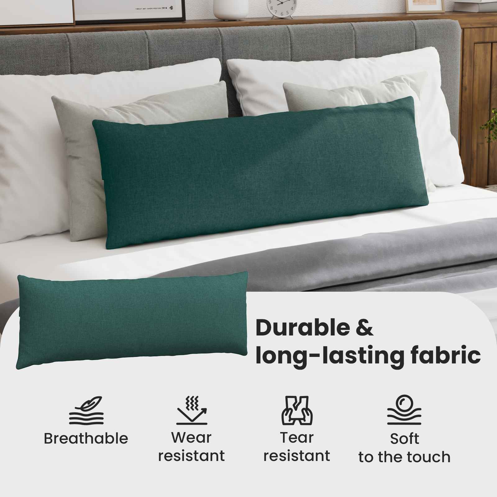 Sofa Pagalvės 2 pcs Tamsiai žalia 120 x 40 cm audinys